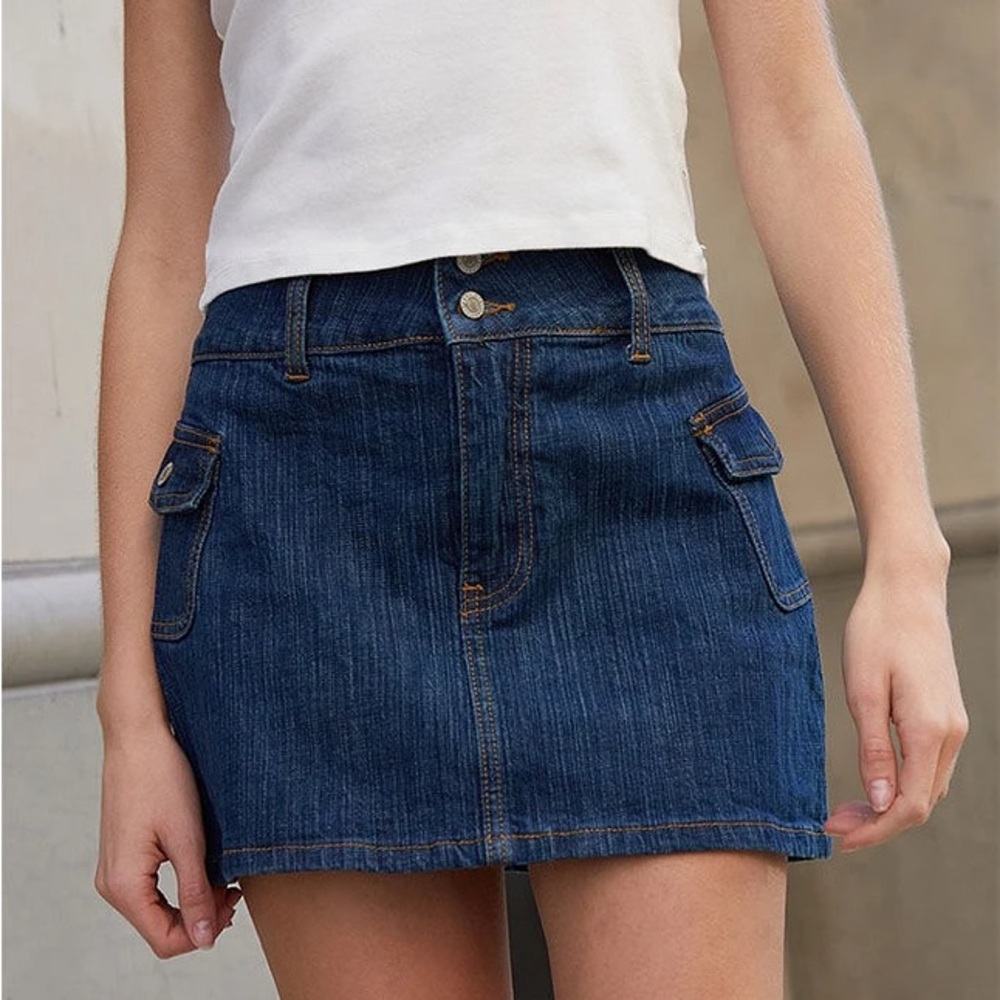 X SOLD SOMEWHERE ELSE Pacsun J Galt Dark Blue Agatha Denim Mini Skirt X - Picture 5 of 6